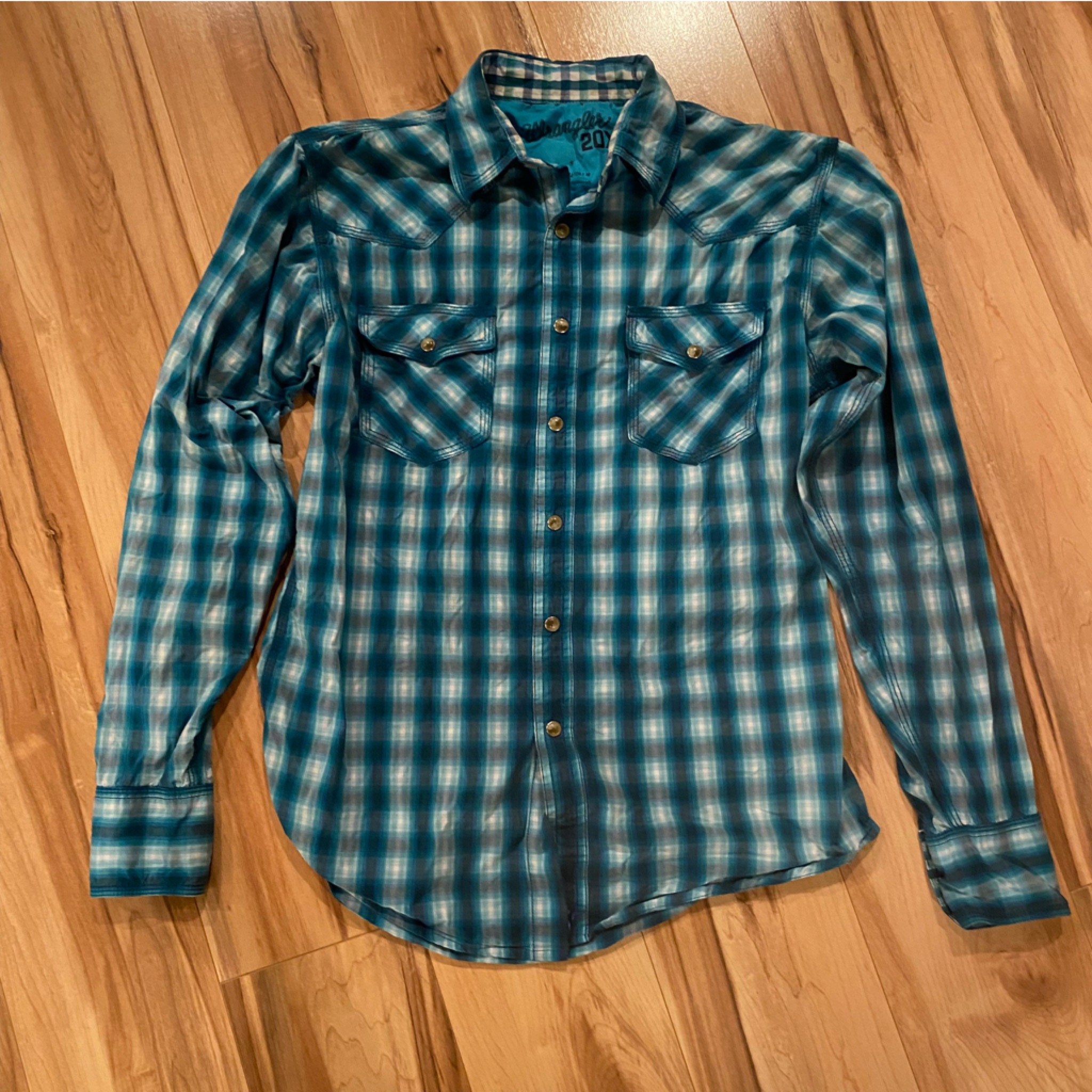 Wrangler 20x Men's Blue Plaid Shirts